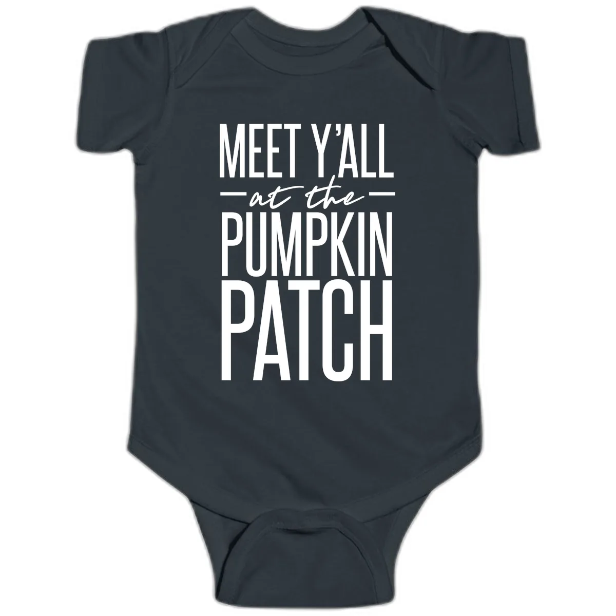 Meet Y'all At The Pumpkin Patch Baby Onesie in Black