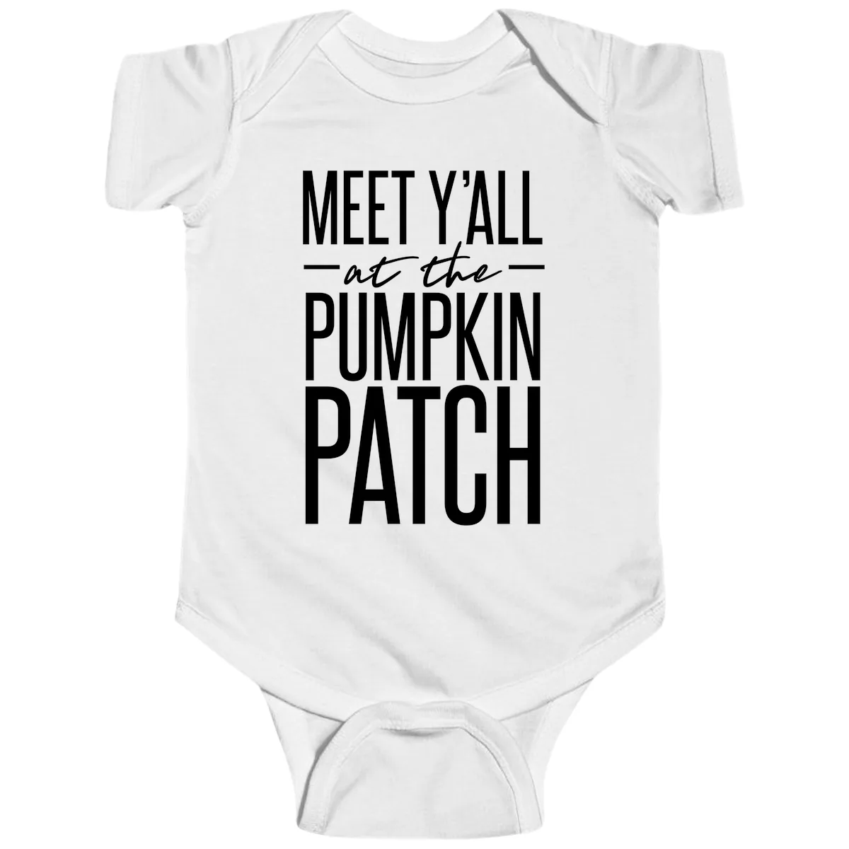 Meet Y'all At The Pumpkin Patch Baby Onesie in White