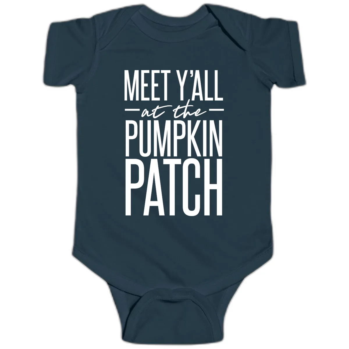 Meet Y'all At The Pumpkin Patch Baby Onesie in Navy