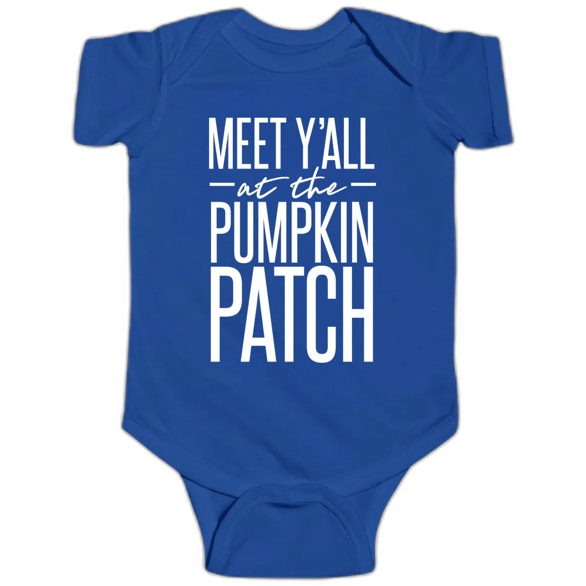Meet Y'all At The Pumpkin Patch Baby Onesie in Royal