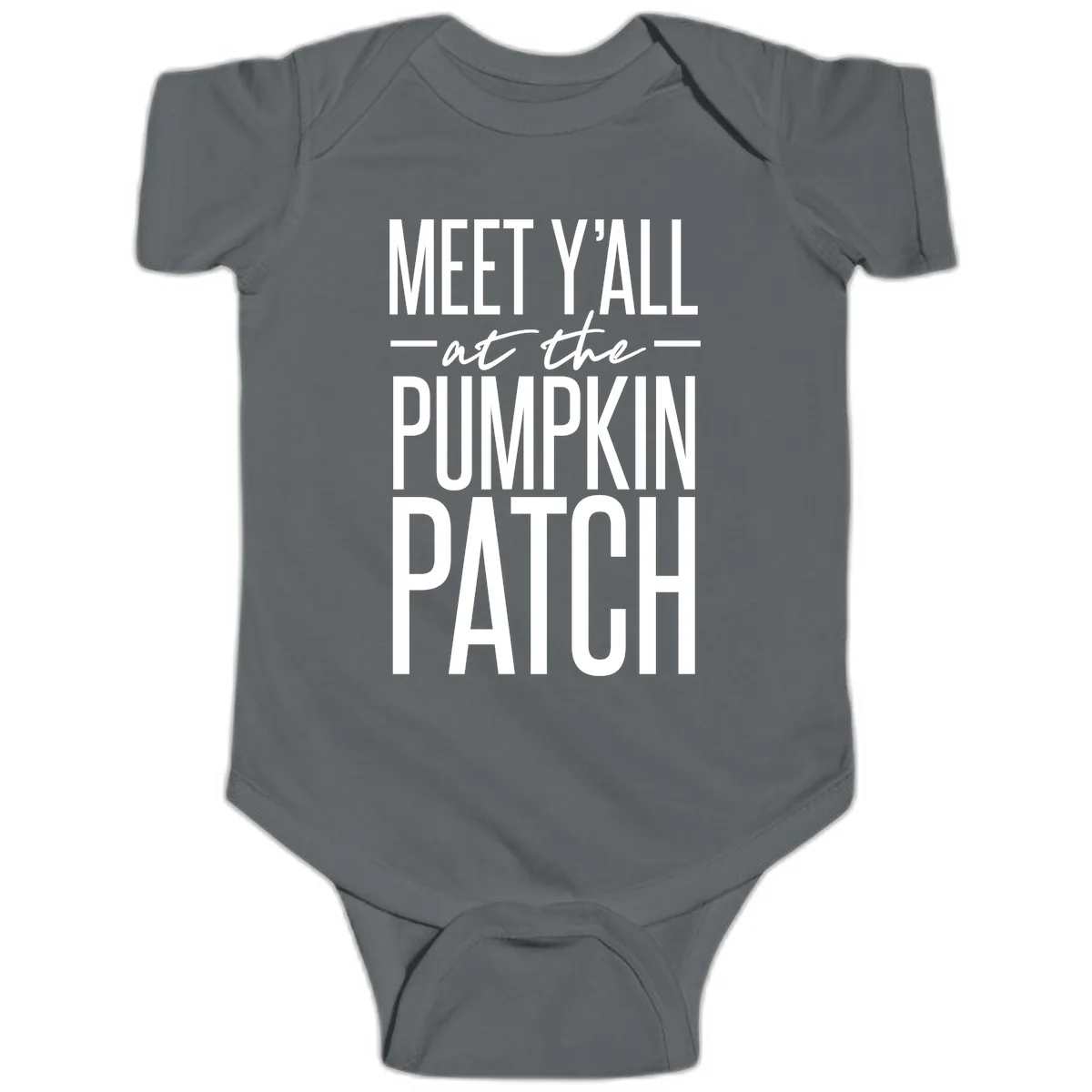 Meet Y'all At The Pumpkin Patch Baby Onesie in Charcoal