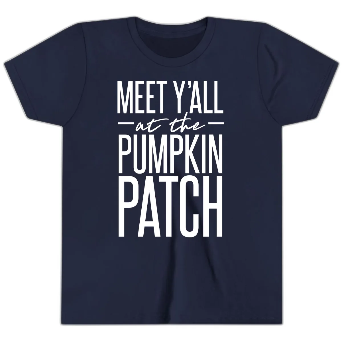 Meet Y'all At The Pumpkin Patch Youth T-Shirt in Navy