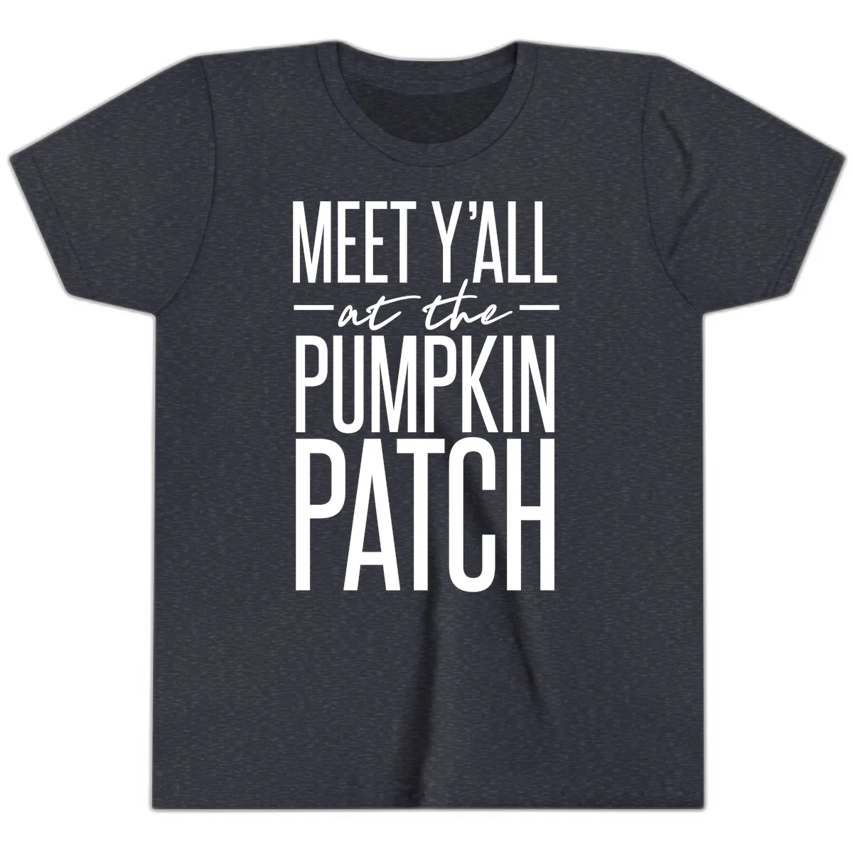 Meet Y'all At The Pumpkin Patch Youth T-Shirt in Heather Navy