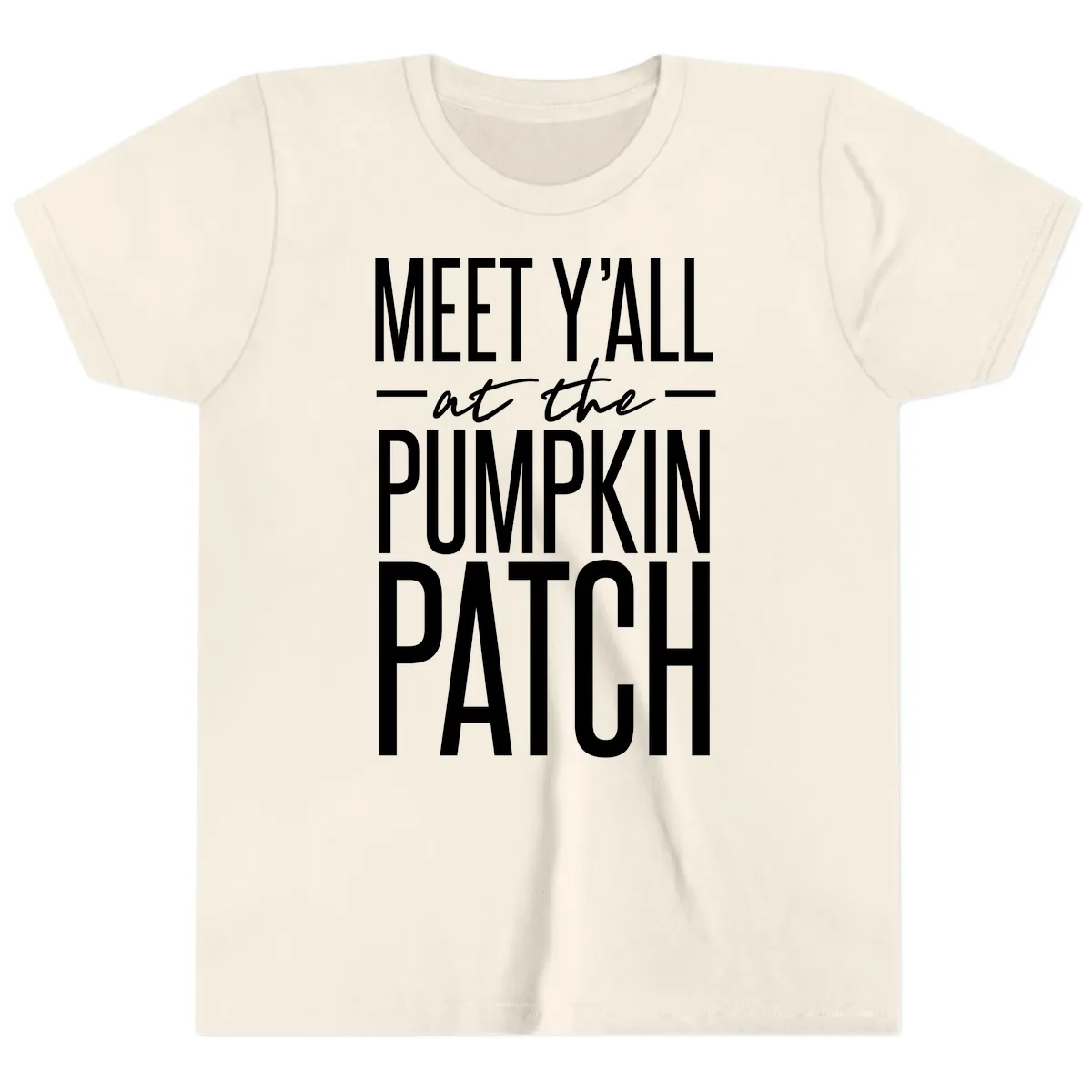 Meet Y'all At The Pumpkin Patch Youth T-Shirt in Natural