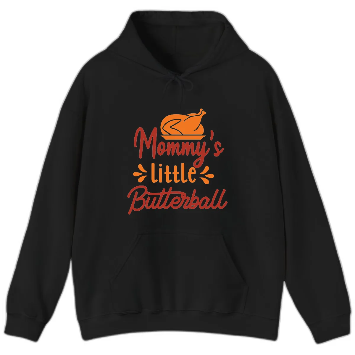 Mommy's Little Butterball Thanksgiving Turkey Hoodie in Black