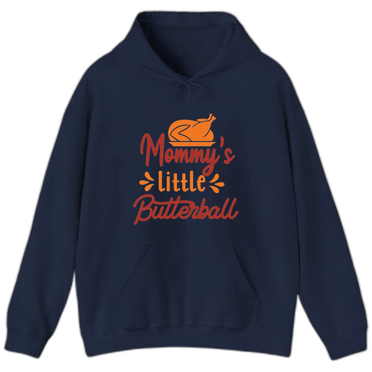 Mommy's Little Butterball Thanksgiving Turkey Hoodie in Navy