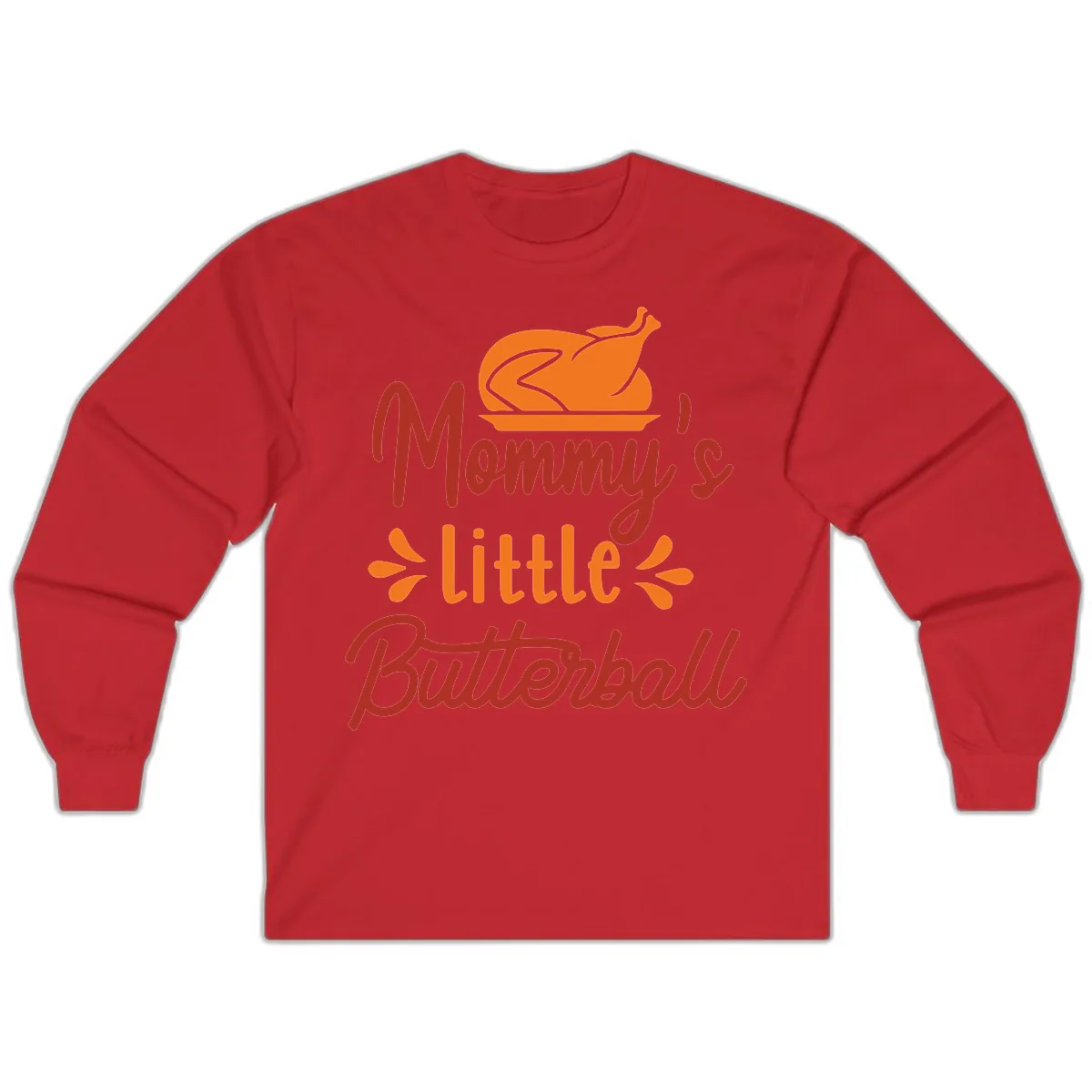 Mommy's Little Butterball Thanksgiving Turkey Long Sleeve in Red