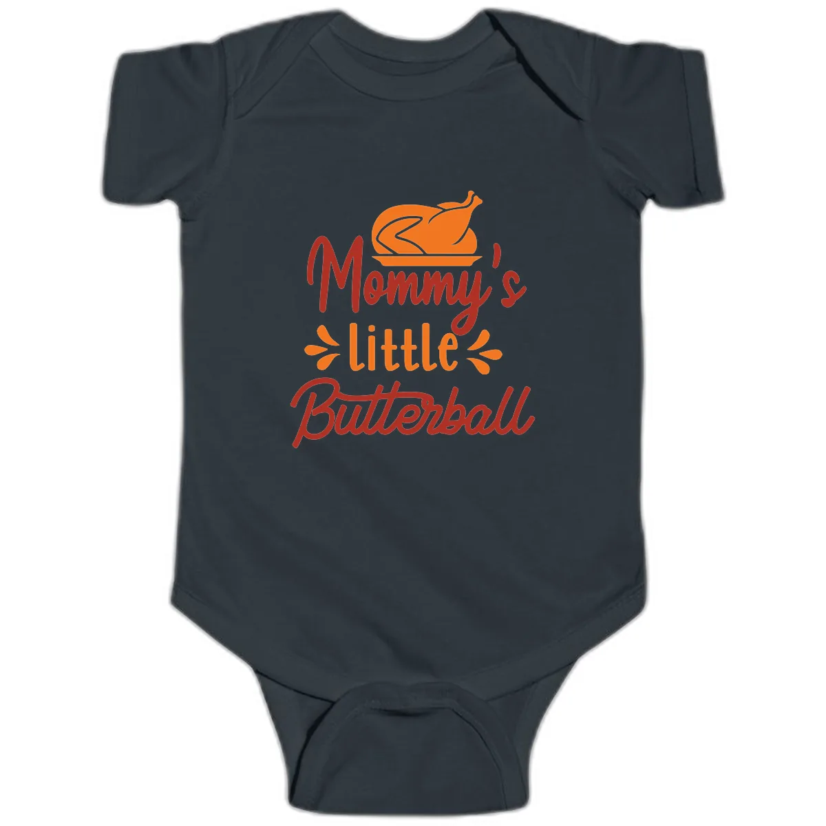 Mommy's Little Butterball Thanksgiving Turkey Baby Onesie in Black