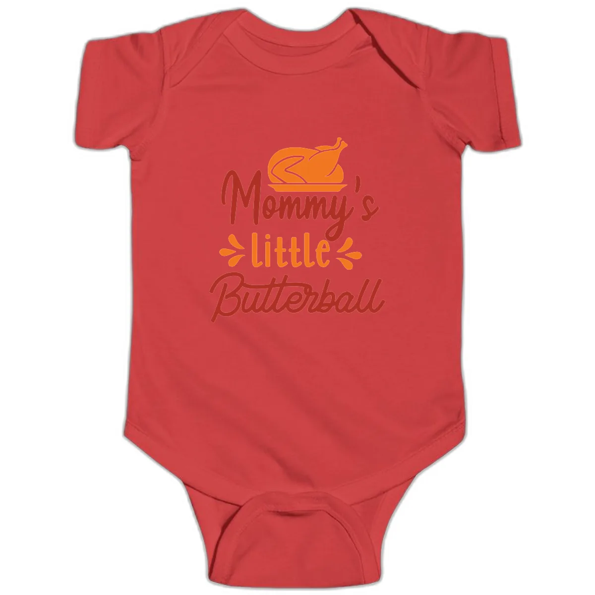 Mommy's Little Butterball Thanksgiving Turkey Baby Onesie in Red