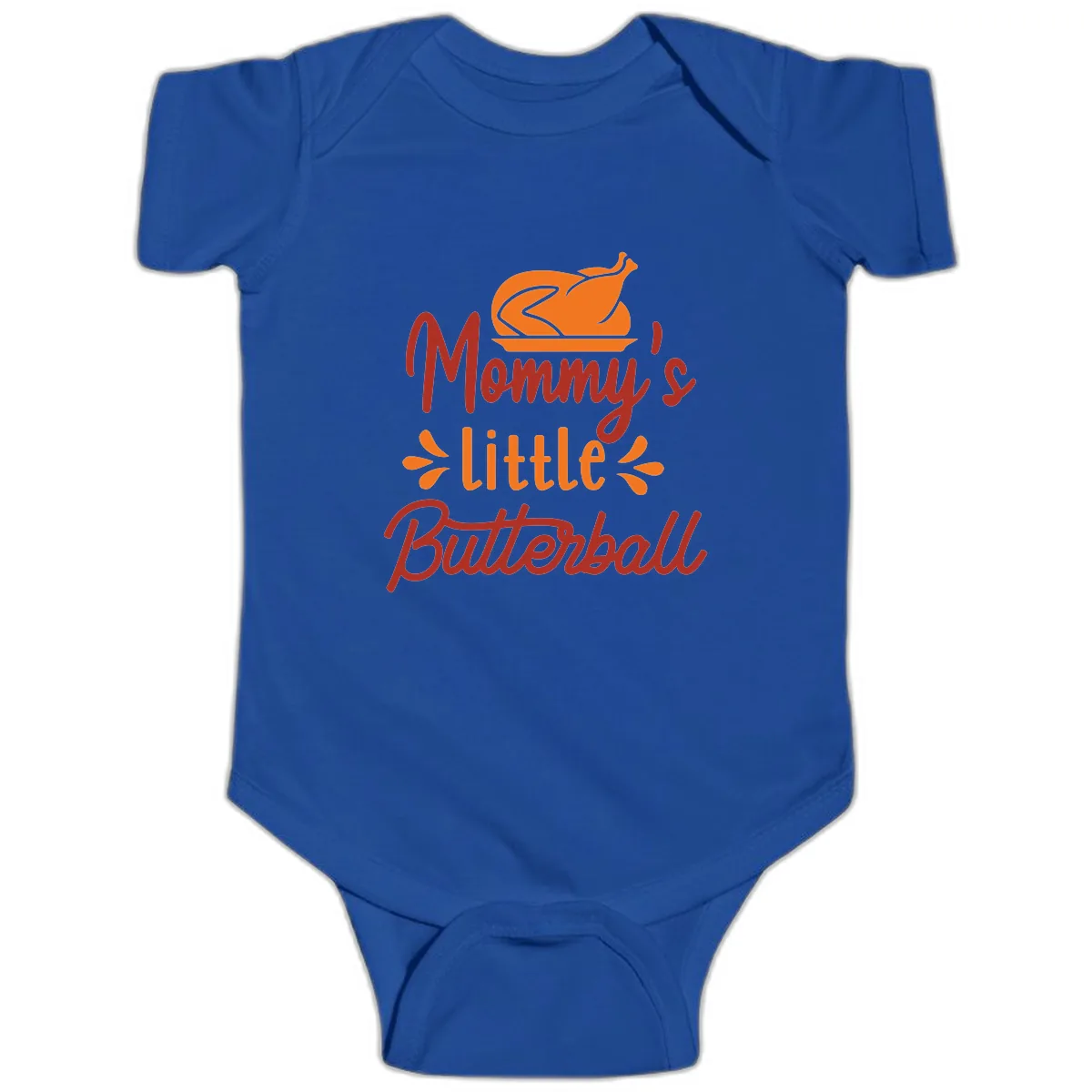 Mommy's Little Butterball Thanksgiving Turkey Baby Onesie in Royal