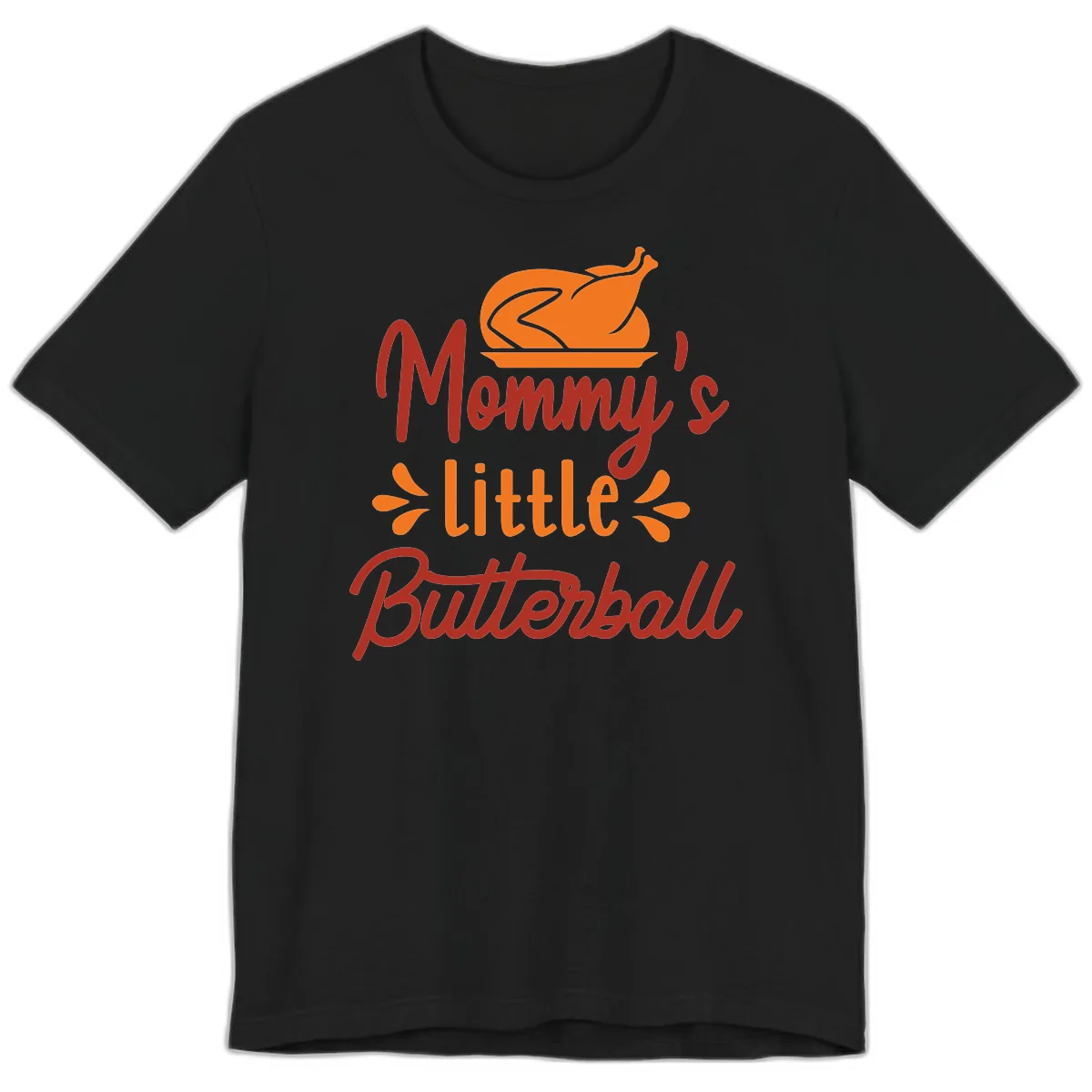 Mommy's Little Butterball Thanksgiving Turkey Premium T-Shirt in Black