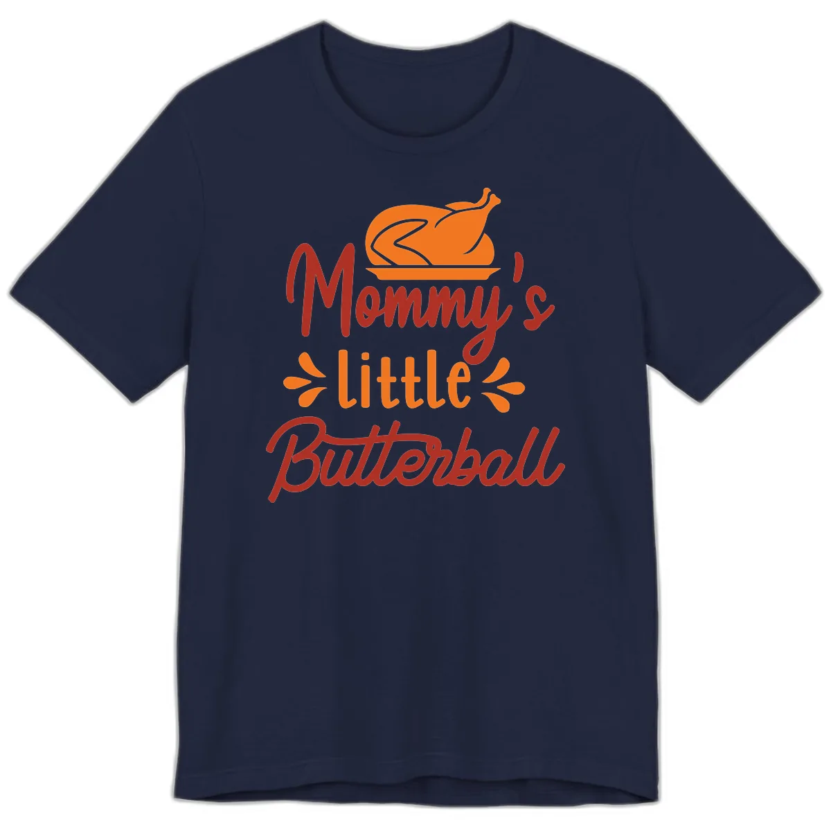Mommy's Little Butterball Thanksgiving Turkey Premium T-Shirt in Navy