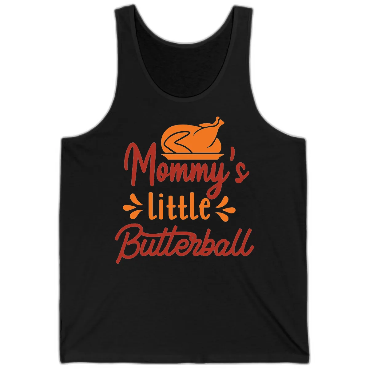 Mommy's Little Butterball Thanksgiving Turkey Tank in Black