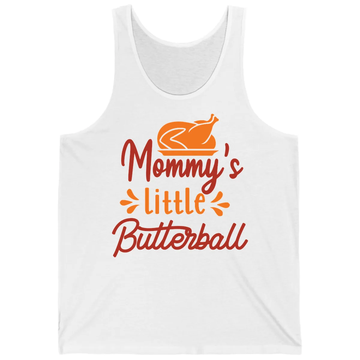 Mommy's Little Butterball Thanksgiving Turkey Tank in White