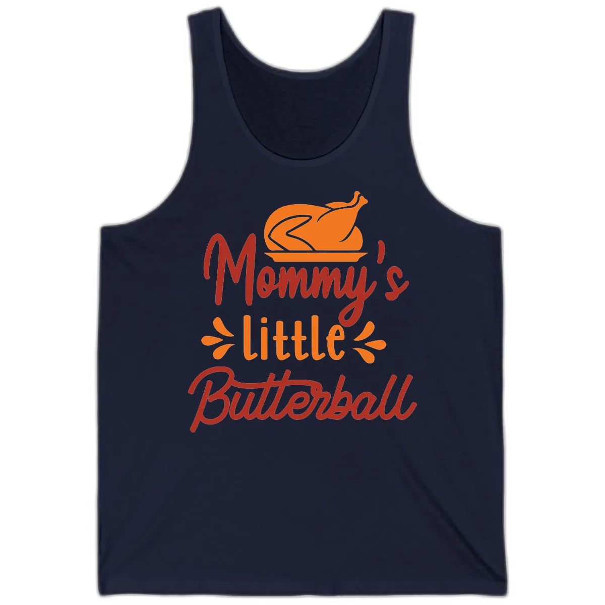 Mommy's Little Butterball Thanksgiving Turkey Tank in Navy