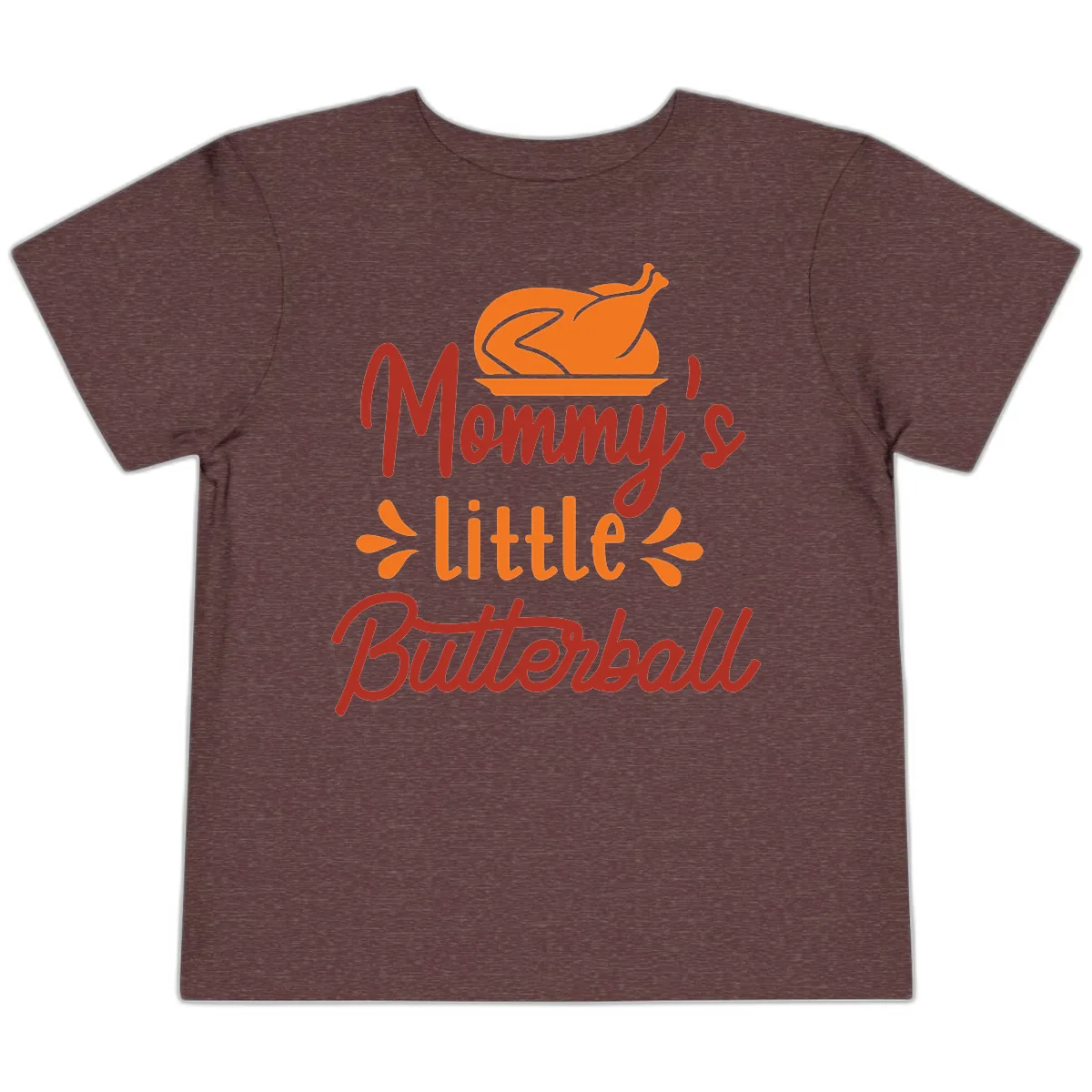Mommy's Little Butterball Thanksgiving Turkey Toddler T-Shirt in Heather Maroon