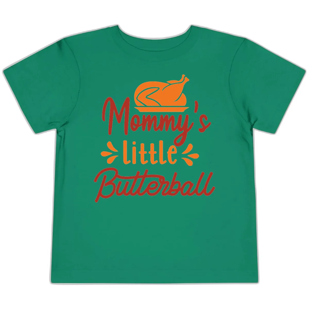 Mommy's Little Butterball Thanksgiving Turkey Toddler T-Shirt in Kelly