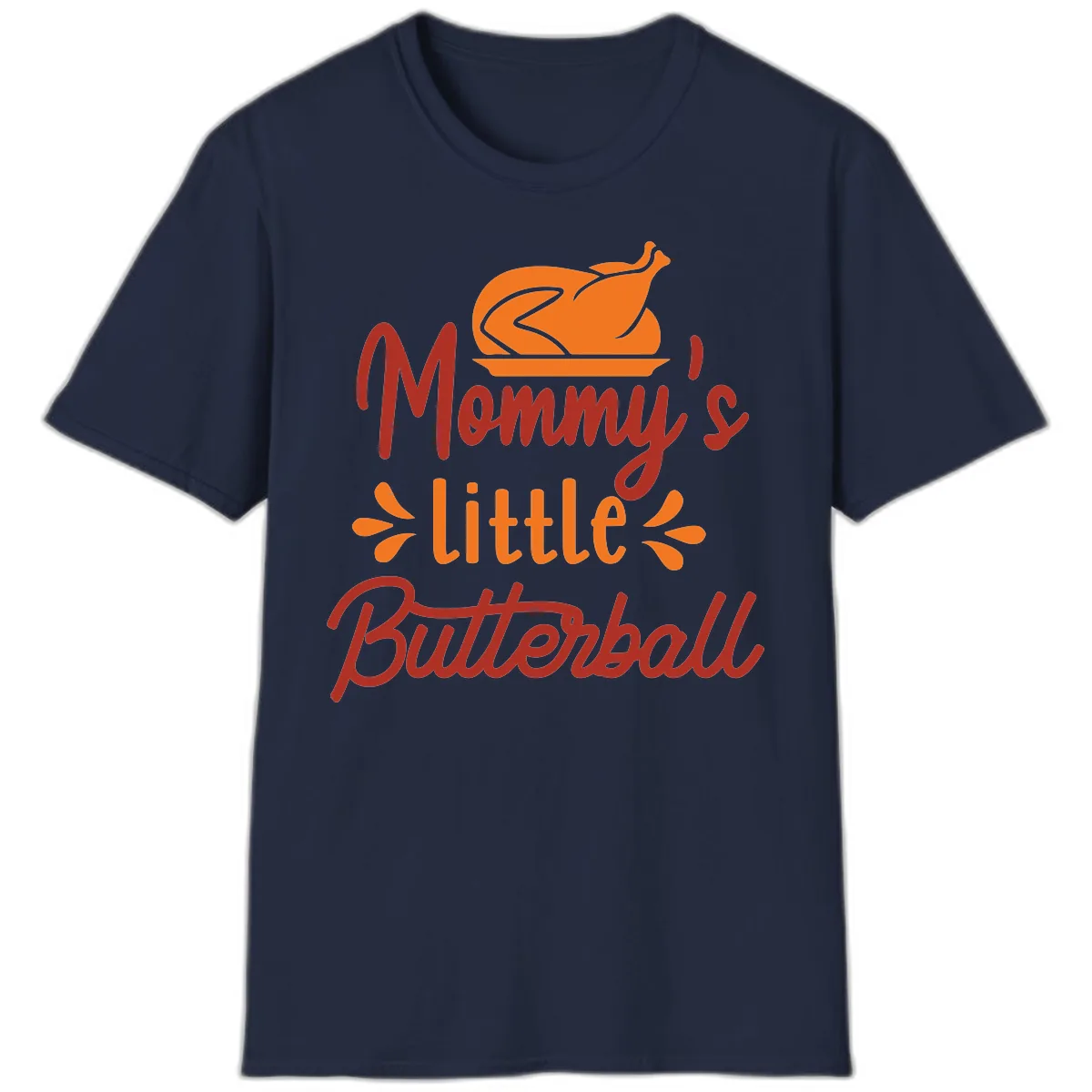 Mommy's Little Butterball Thanksgiving Turkey T-Shirt in Navy