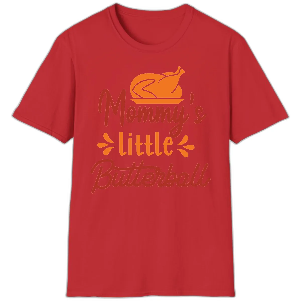 Mommy's Little Butterball Thanksgiving Turkey T-Shirt in Red