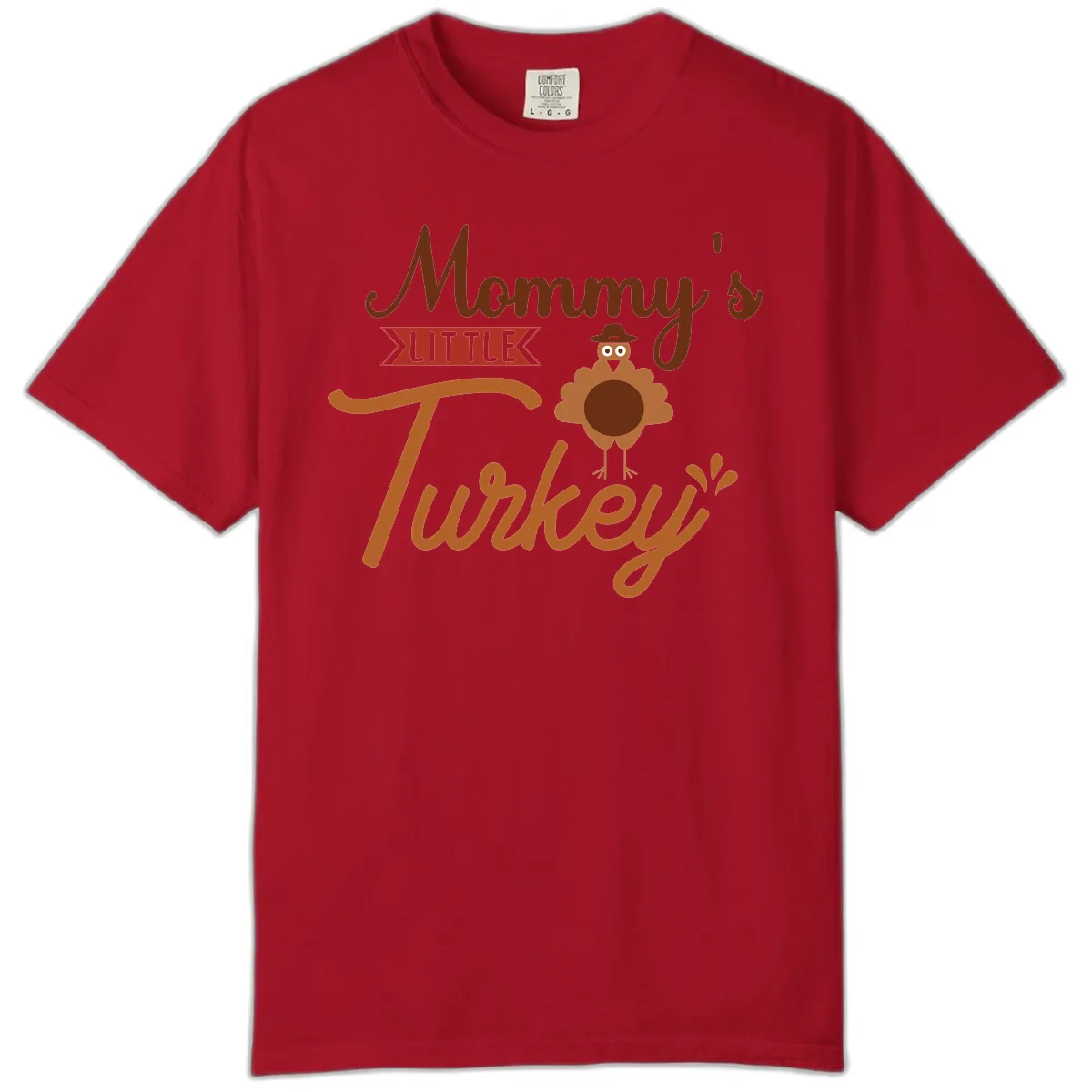 Mommy's Little Turkey Thanksgiving Design Comfort Color in Red