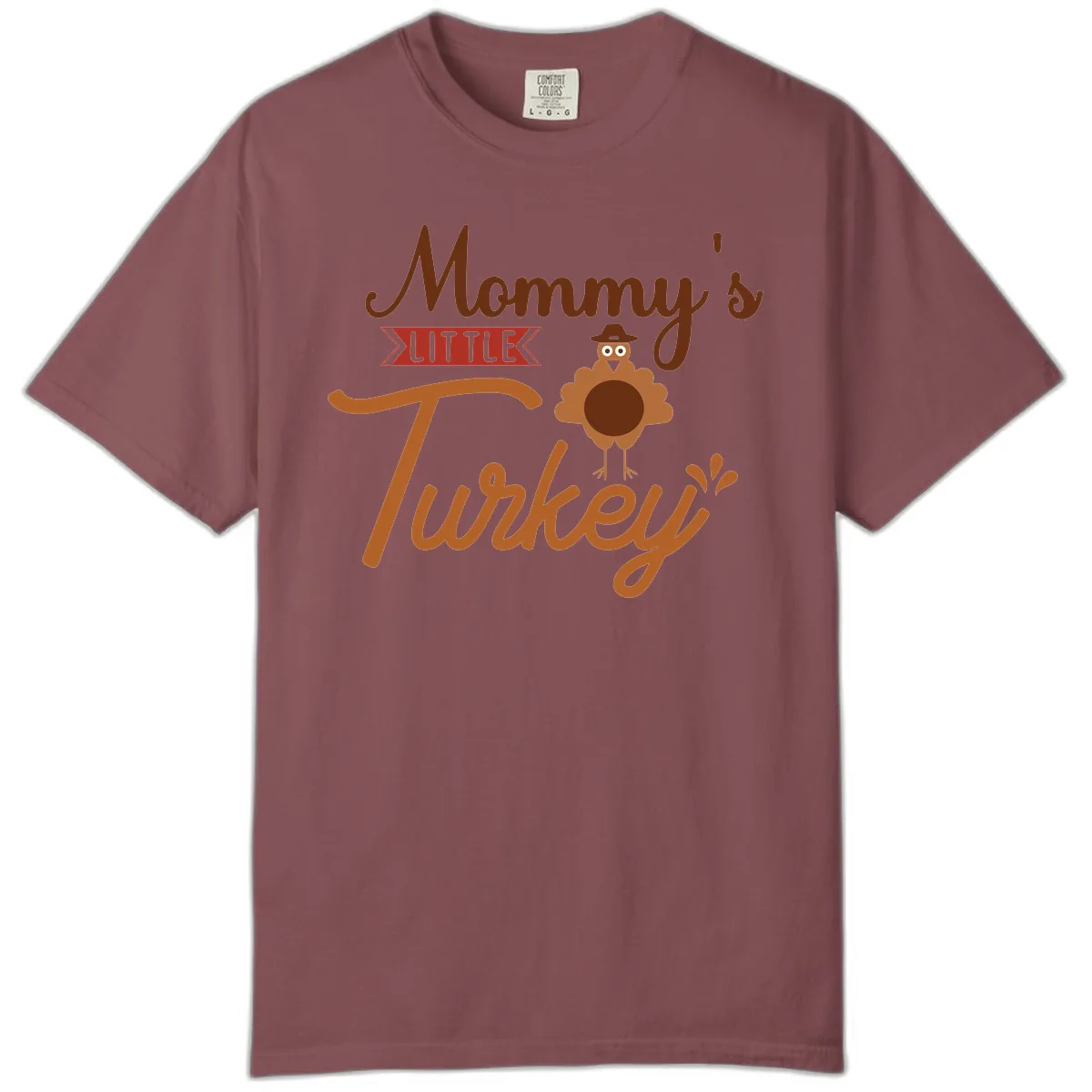 Mommy's Little Turkey Thanksgiving Design Comfort Color in Brick