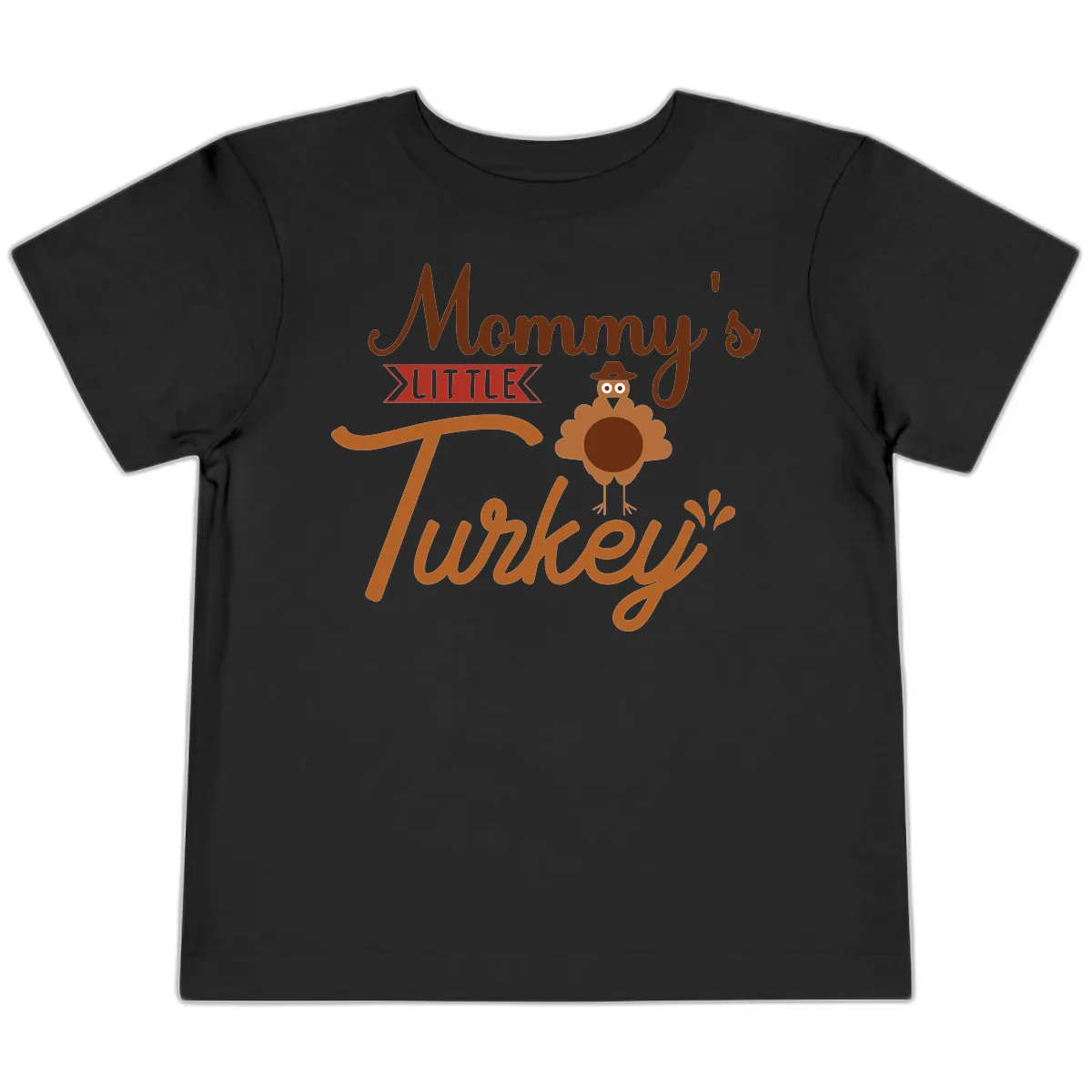 Mommy's Little Turkey Thanksgiving Design Toddler T-Shirt in Black