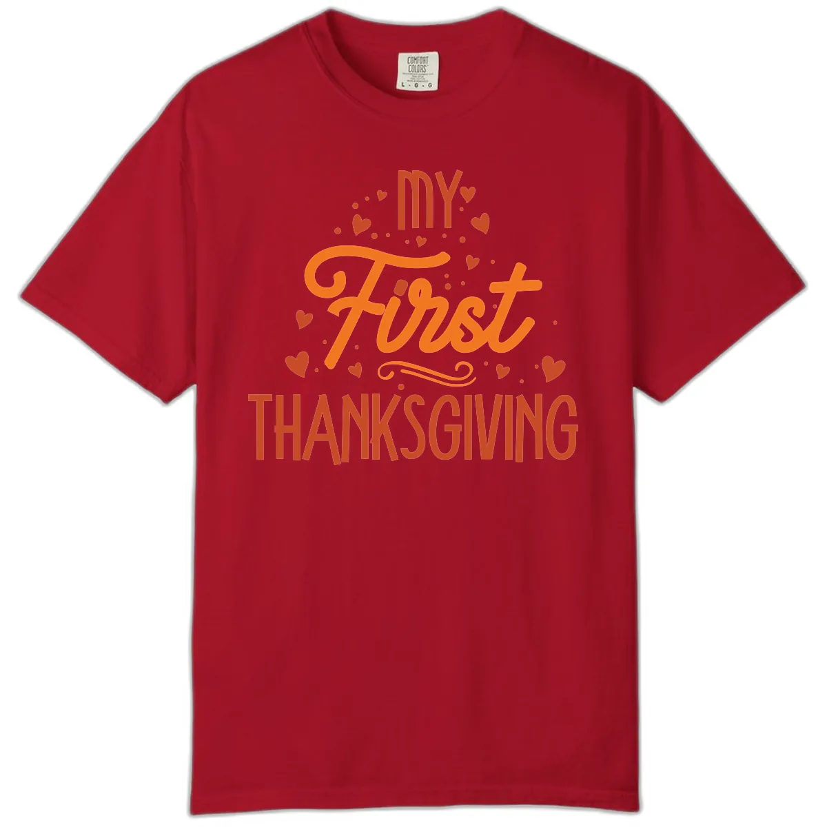 My First Thanksgiving Baby Announcement Comfort Color in Red