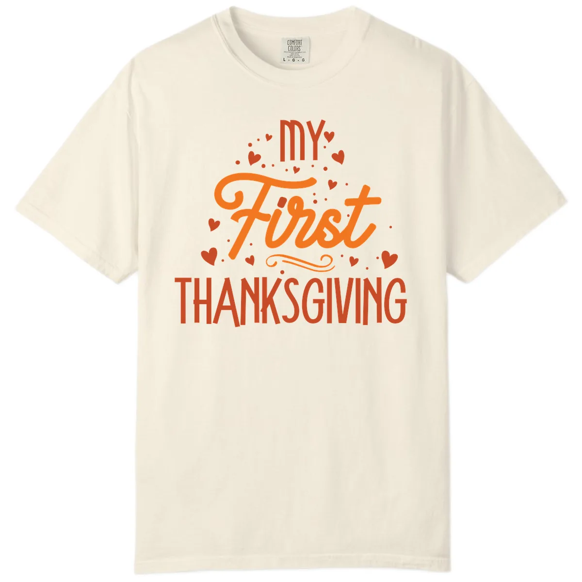 My First Thanksgiving Baby Announcement Comfort Color in Ivory