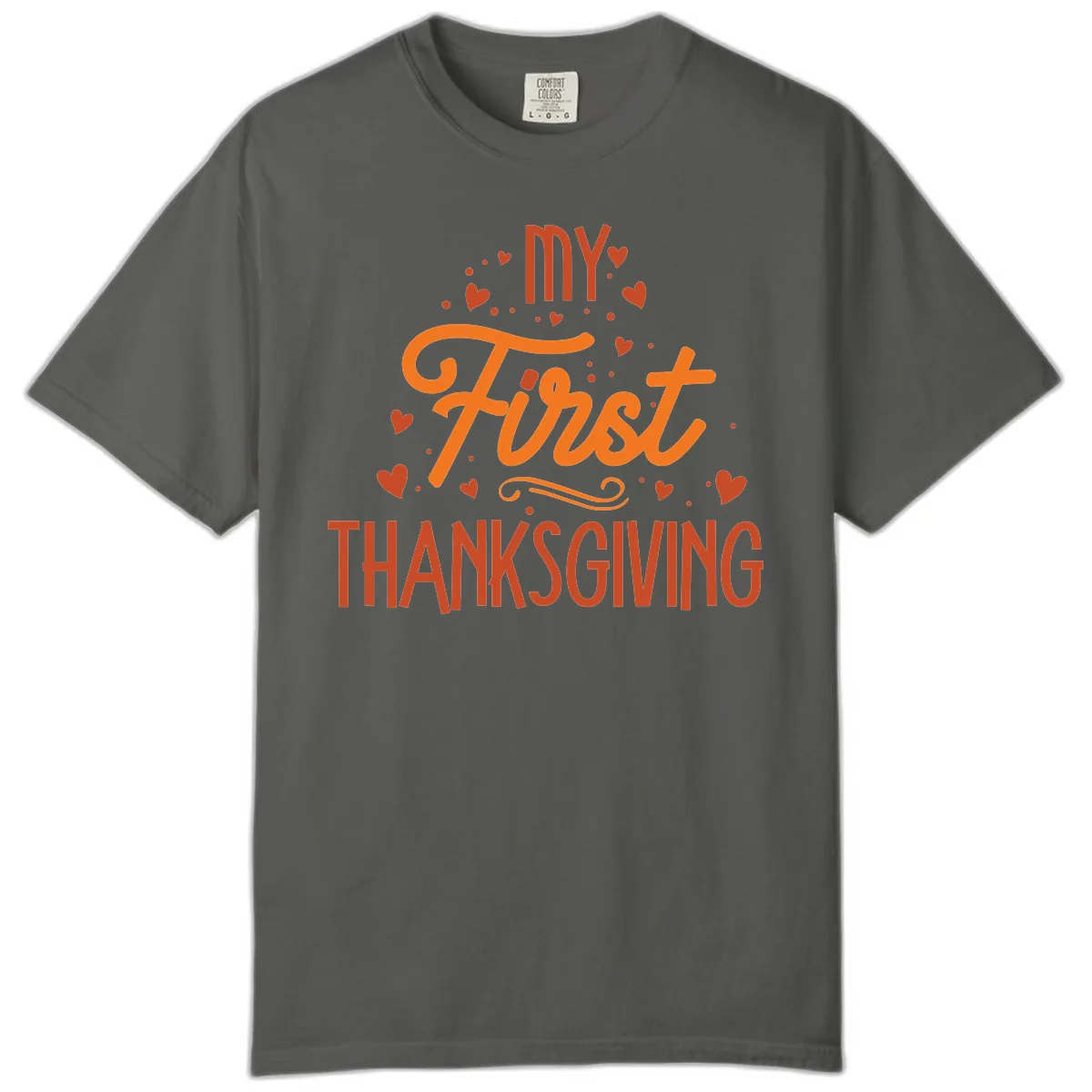 My First Thanksgiving Baby Announcement Comfort Color in Pepper