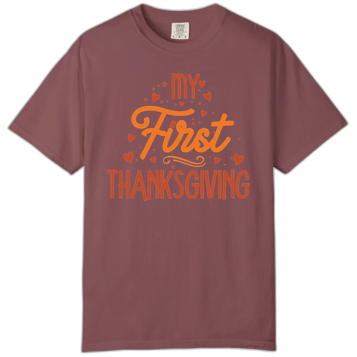 My First Thanksgiving Baby Announcement Comfort Color in Brick