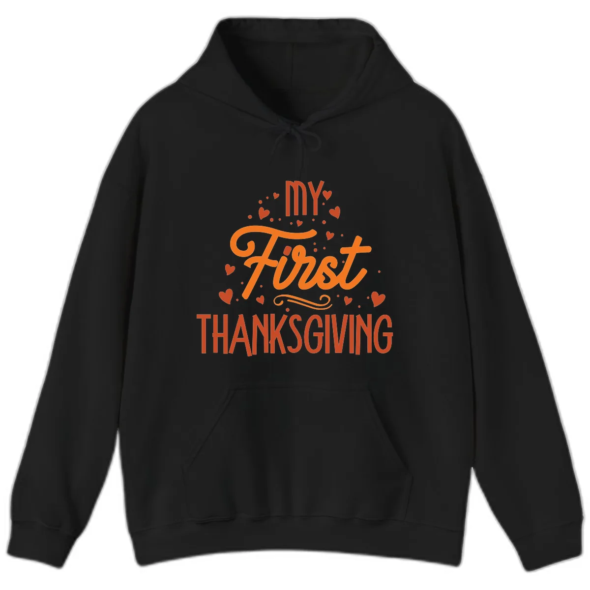 My First Thanksgiving Baby Announcement Hoodie in Black