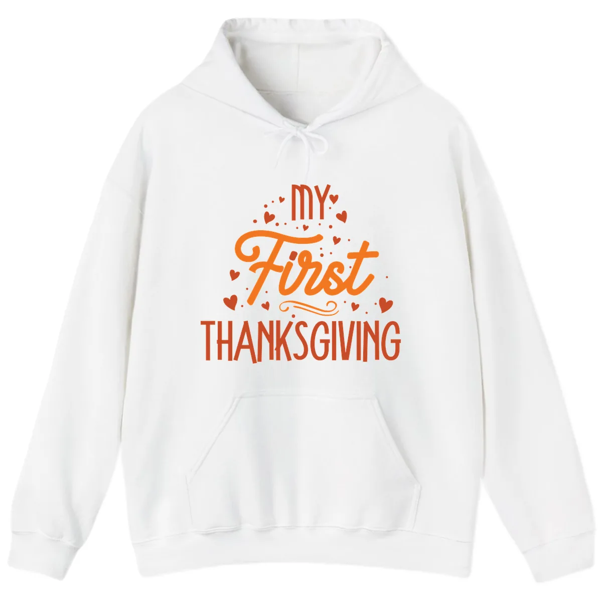 My First Thanksgiving Baby Announcement Hoodie in White