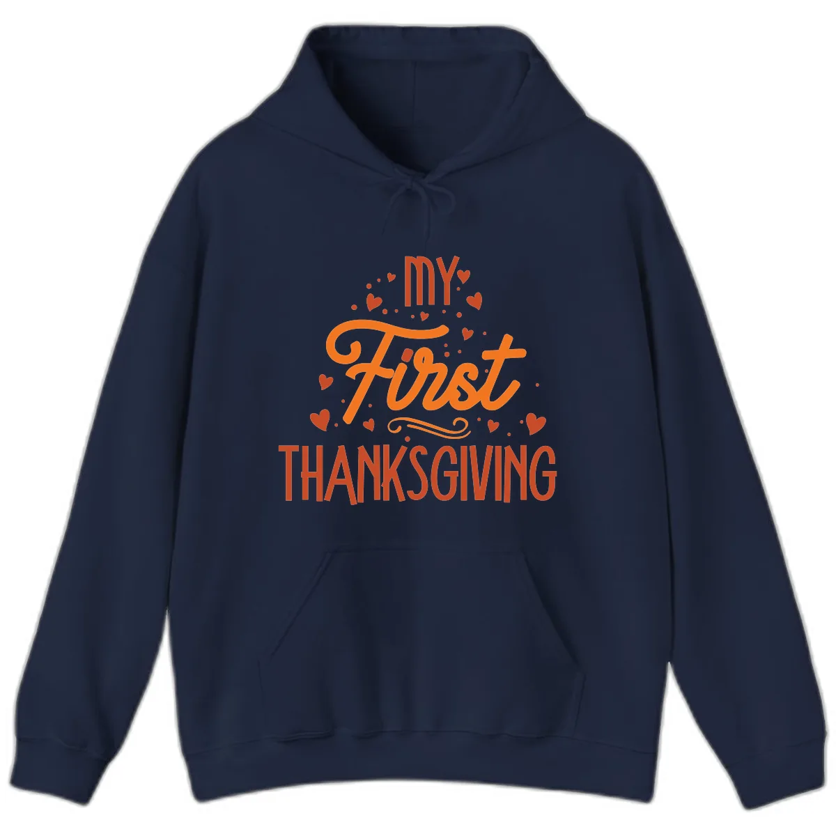 My First Thanksgiving Baby Announcement Hoodie in Navy