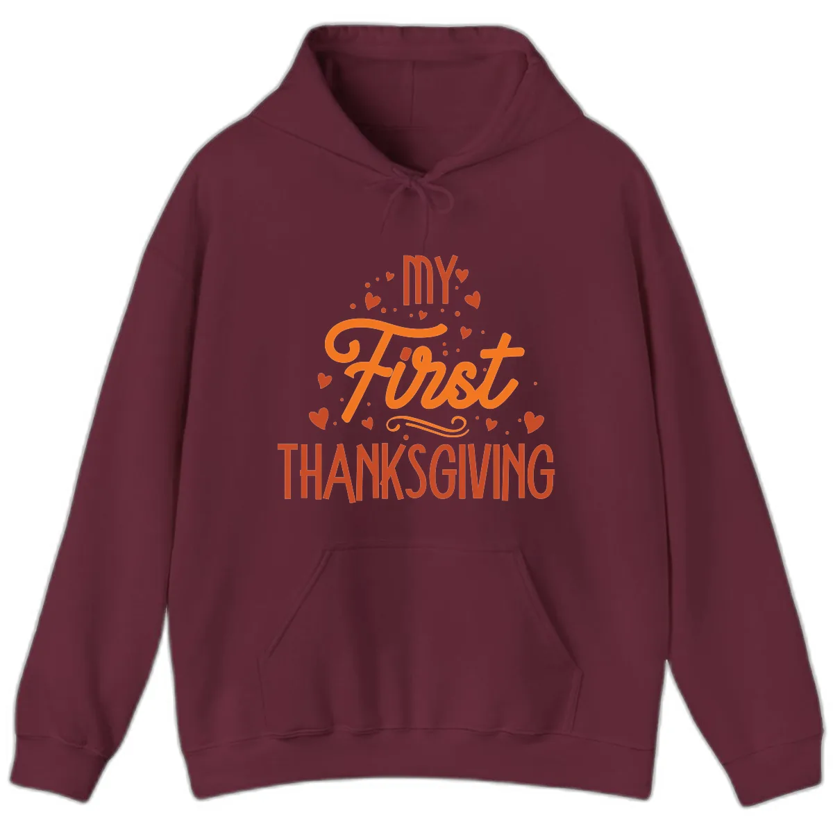 My First Thanksgiving Baby Announcement Hoodie in Maroon