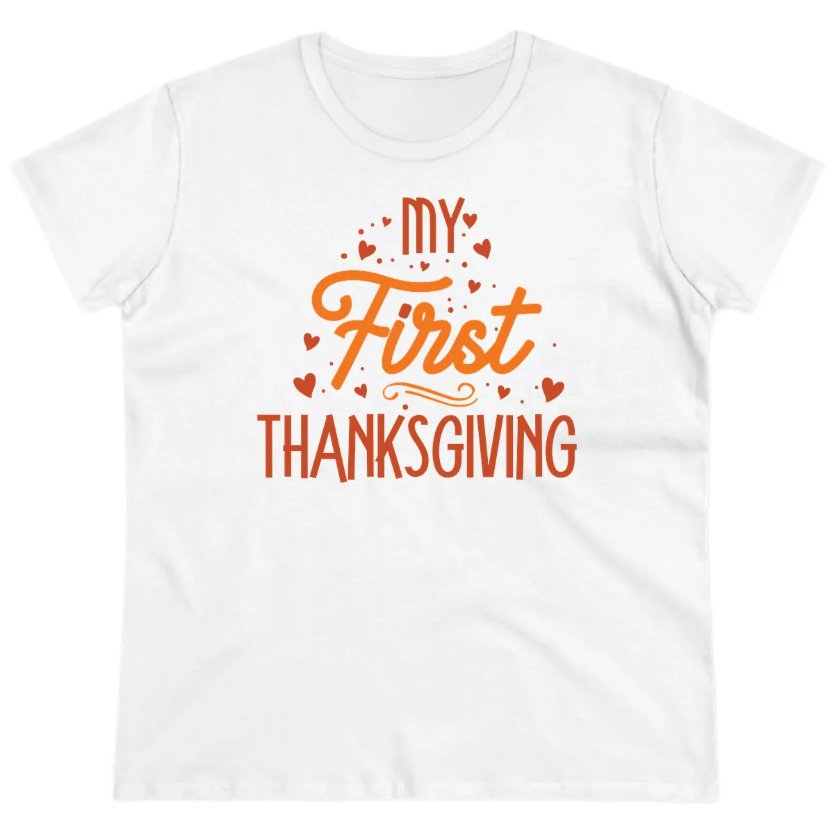 My First Thanksgiving Baby Announcement Ladies Tee in White