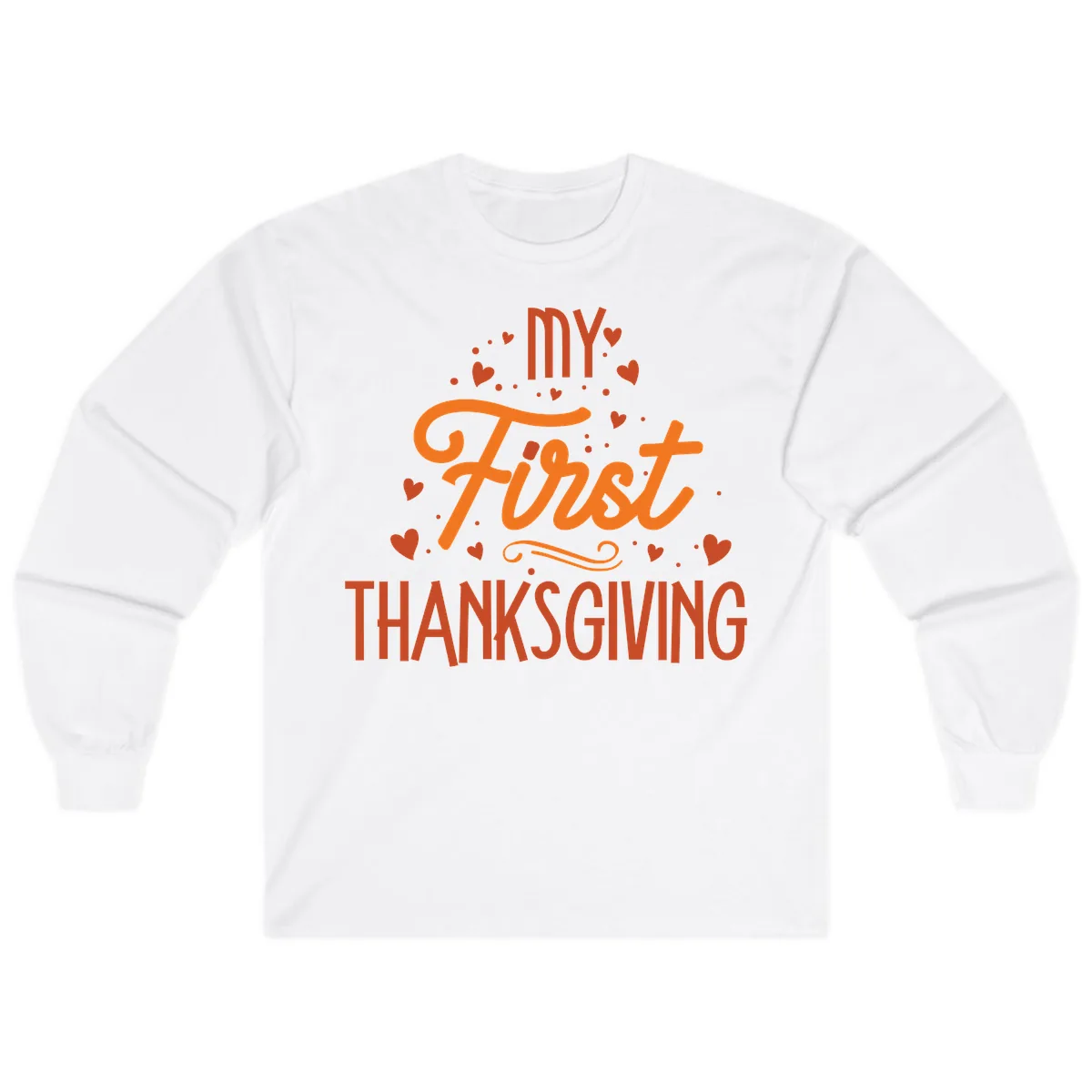 My First Thanksgiving Baby Announcement Long Sleeve in White
