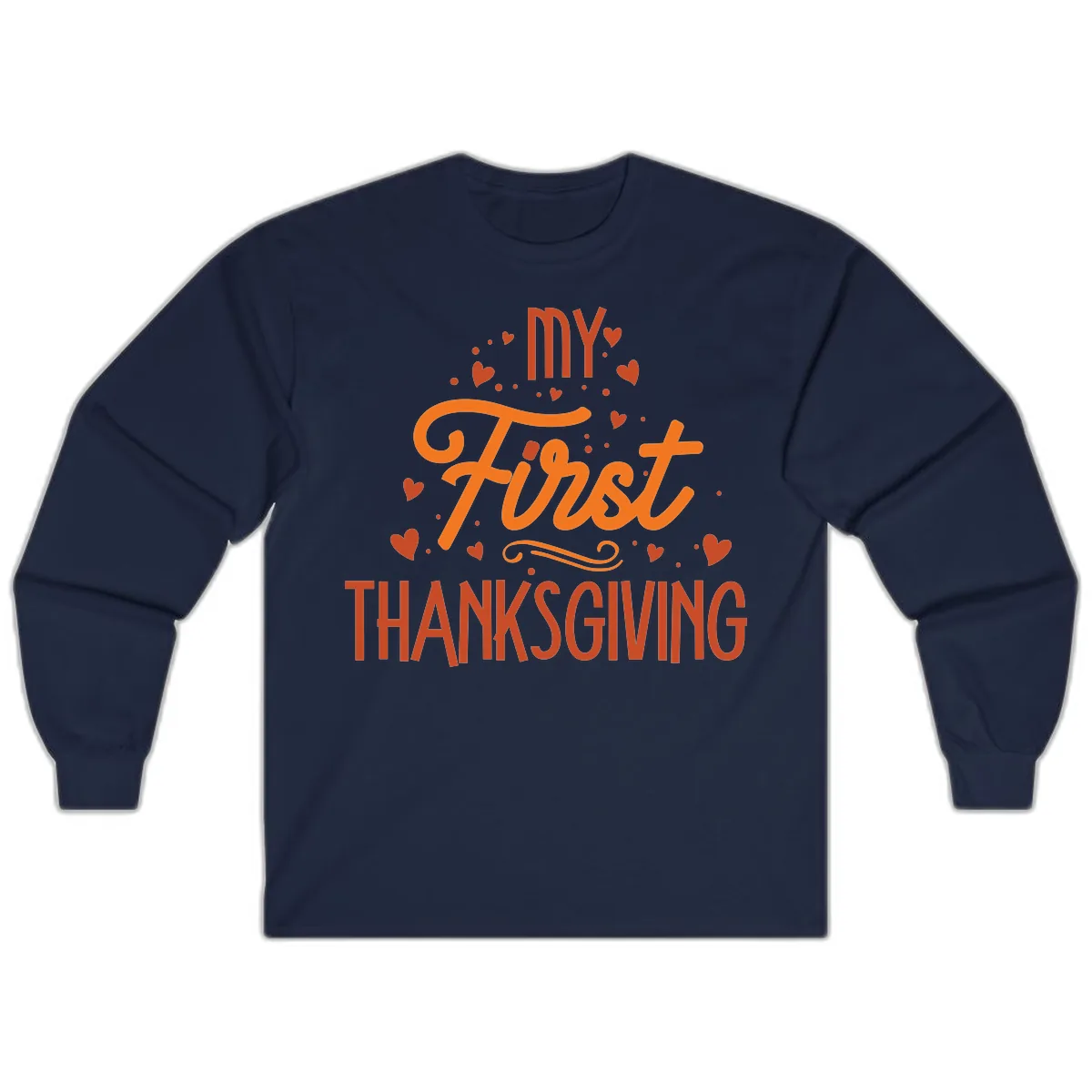My First Thanksgiving Baby Announcement Long Sleeve in Navy