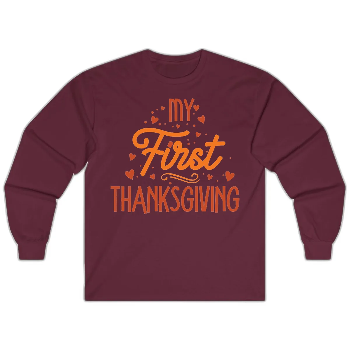 My First Thanksgiving Baby Announcement Long Sleeve in Maroon
