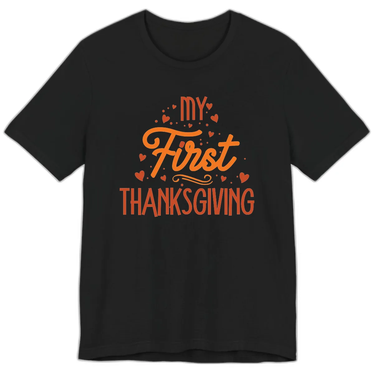 My First Thanksgiving Baby Announcement Premium T-Shirt in Black