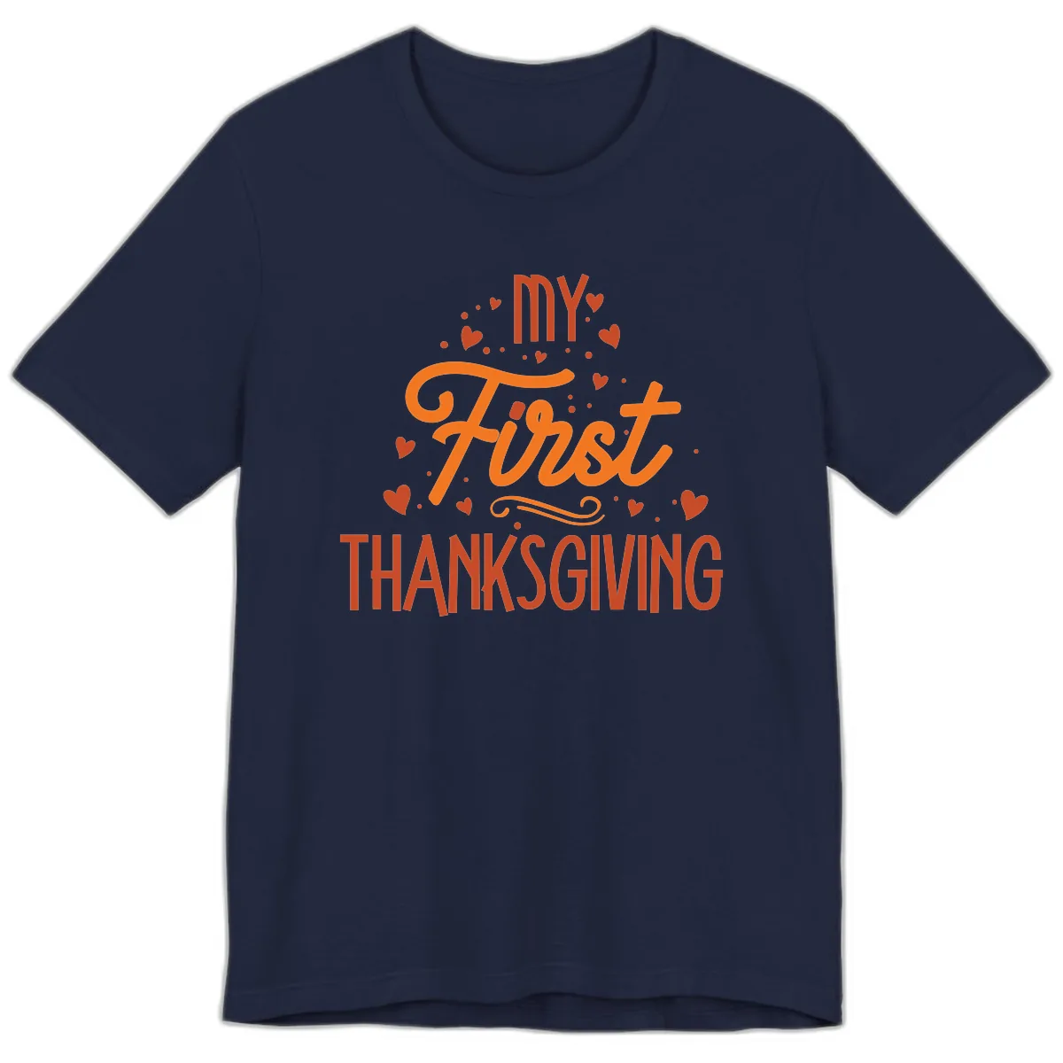My First Thanksgiving Baby Announcement Premium T-Shirt in Navy