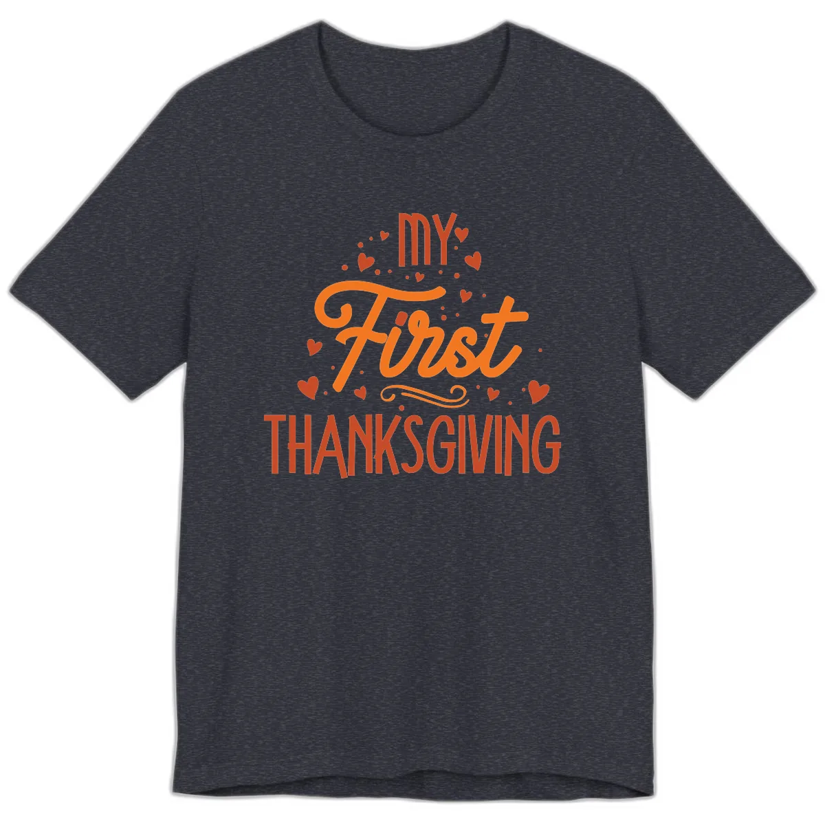 My First Thanksgiving Baby Announcement Premium T-Shirt in Heather Navy