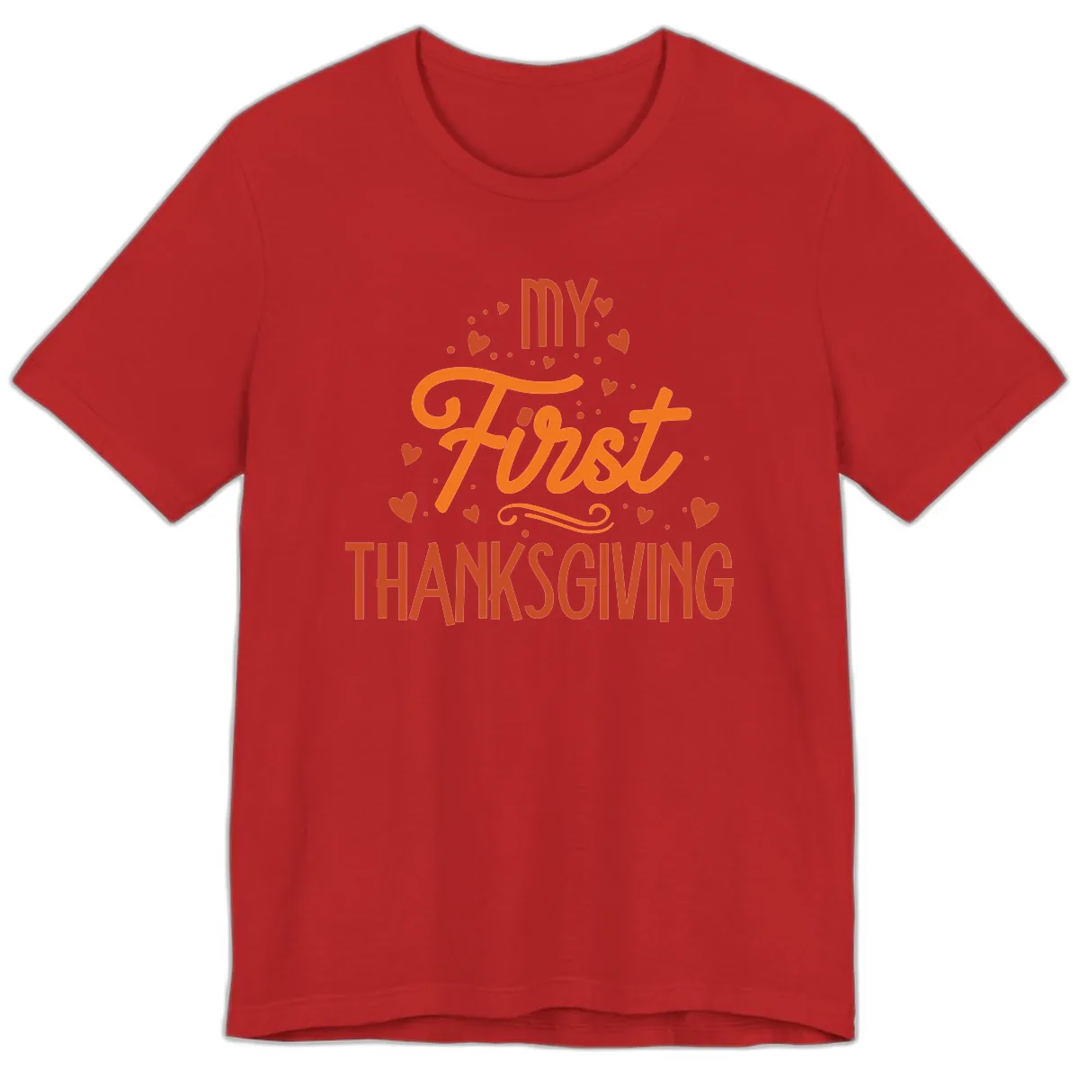 My First Thanksgiving Baby Announcement Premium T-Shirt in Red