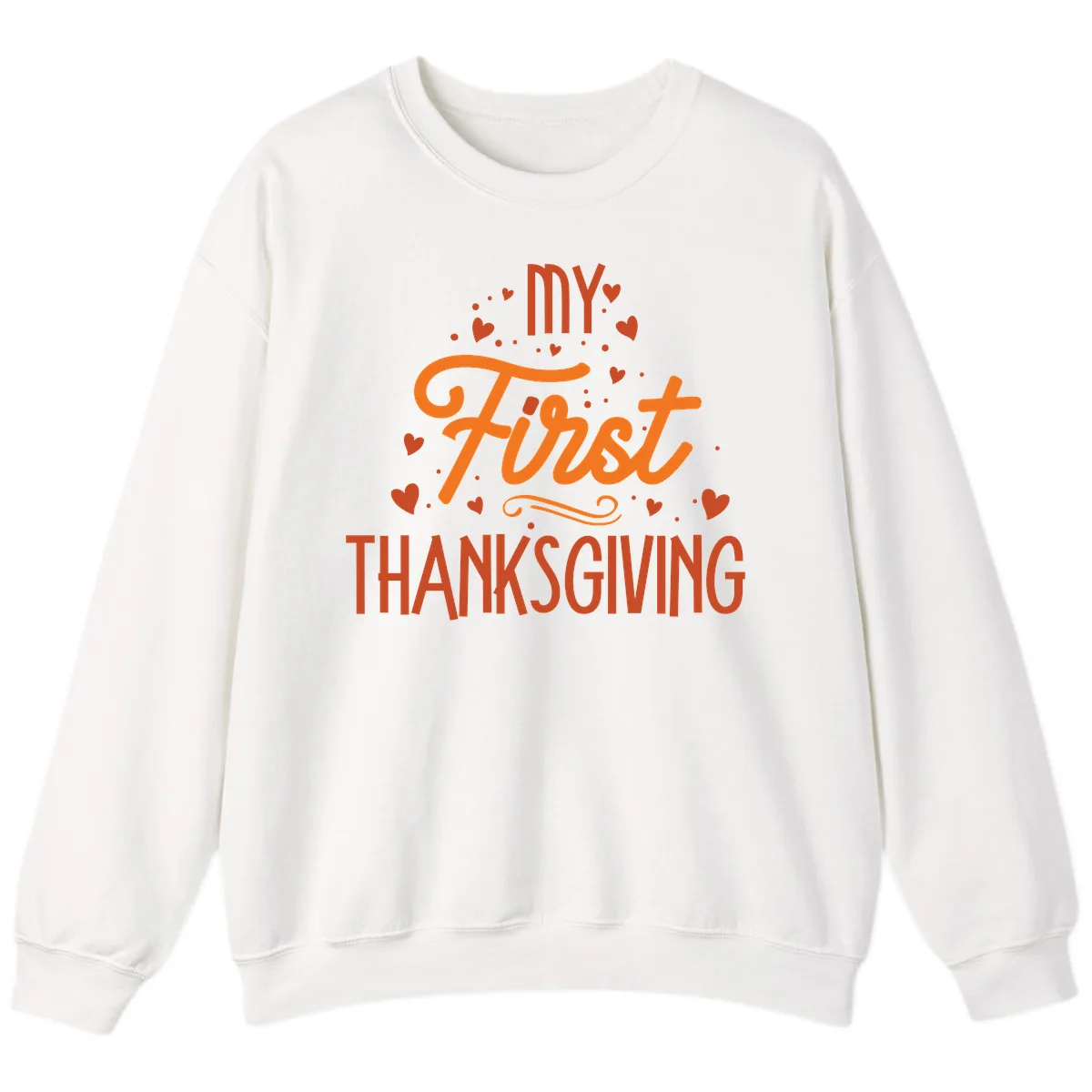 My First Thanksgiving Baby Announcement Sweatshirt in White