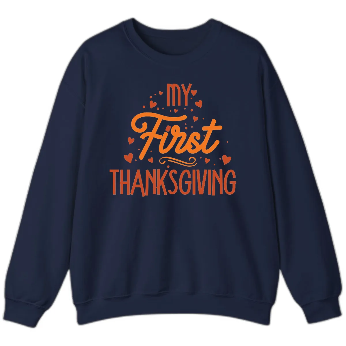 My First Thanksgiving Baby Announcement Sweatshirt in Navy
