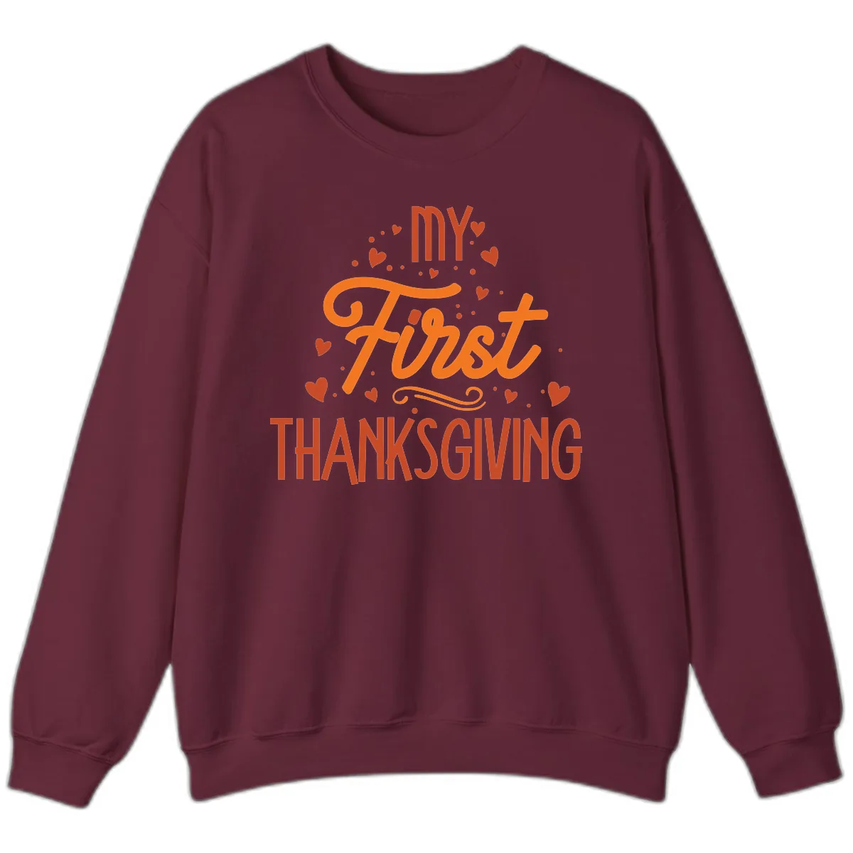My First Thanksgiving Baby Announcement Sweatshirt in Maroon