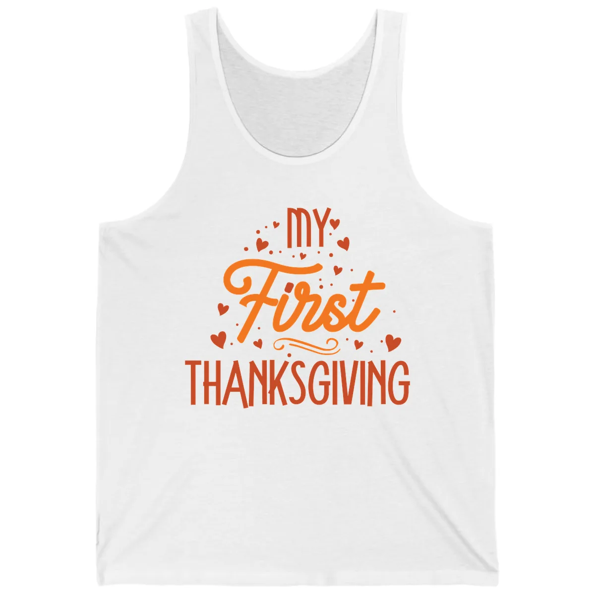 My First Thanksgiving Baby Announcement Tank in White