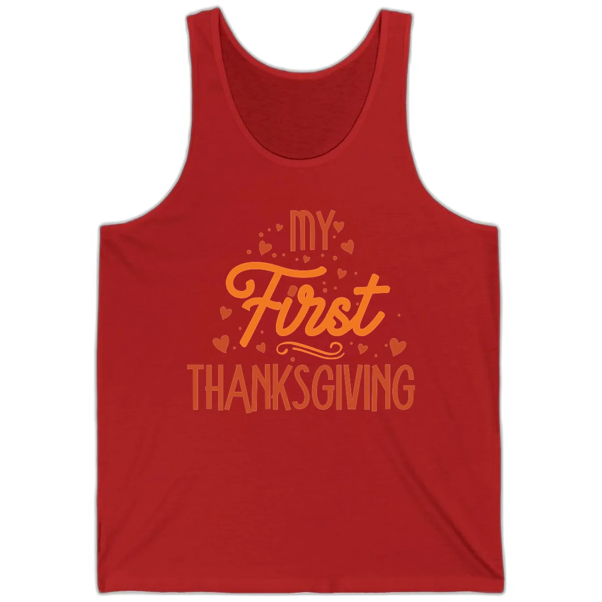 My First Thanksgiving Baby Announcement Tank in Red