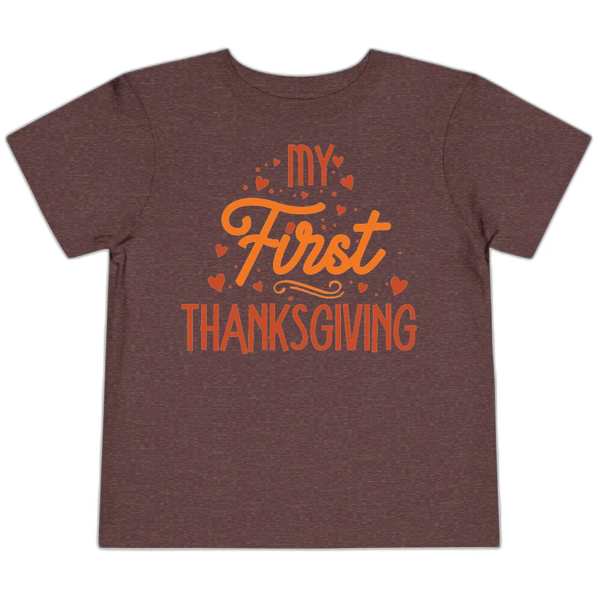 My First Thanksgiving Baby Announcement Toddler T-Shirt in Heather Maroon