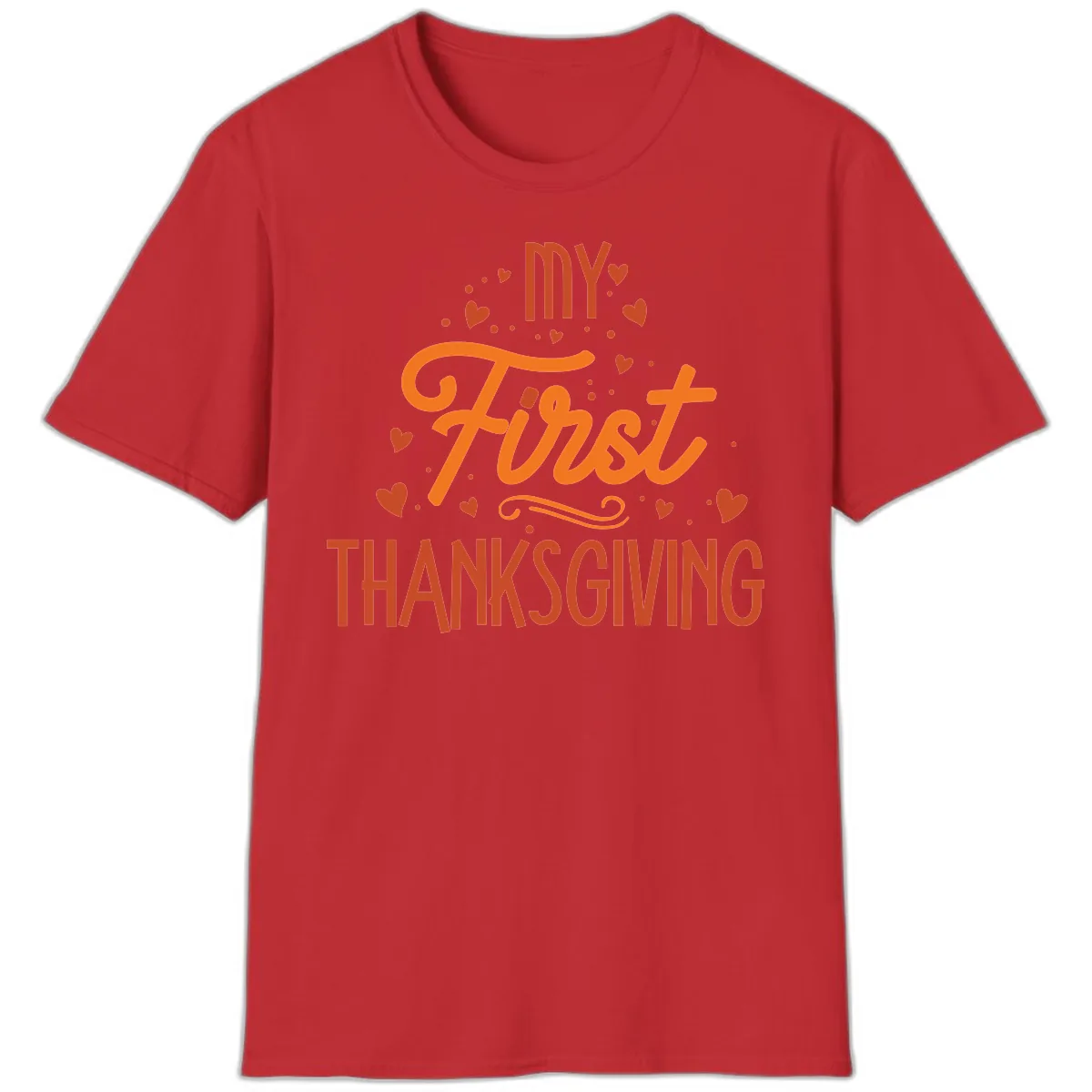 My First Thanksgiving Baby Announcement T-Shirt in Red