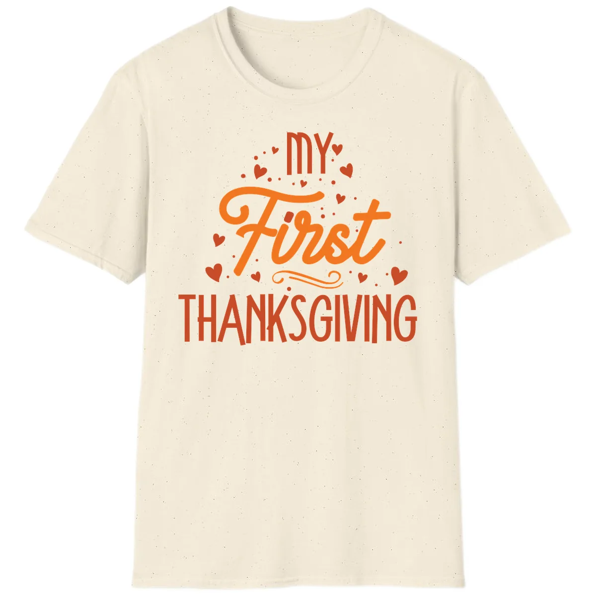 My First Thanksgiving Baby Announcement T-Shirt in Natural